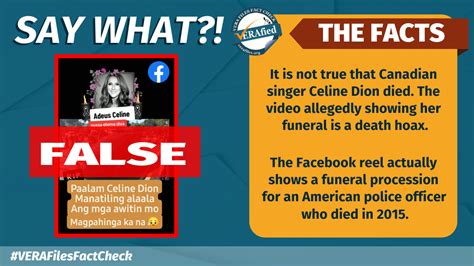 VERA FILES FACT CHECK: Celine Dion NOT dead